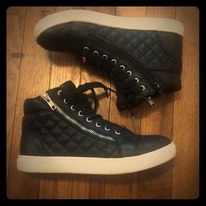 Steve Madden high top leather sneakers